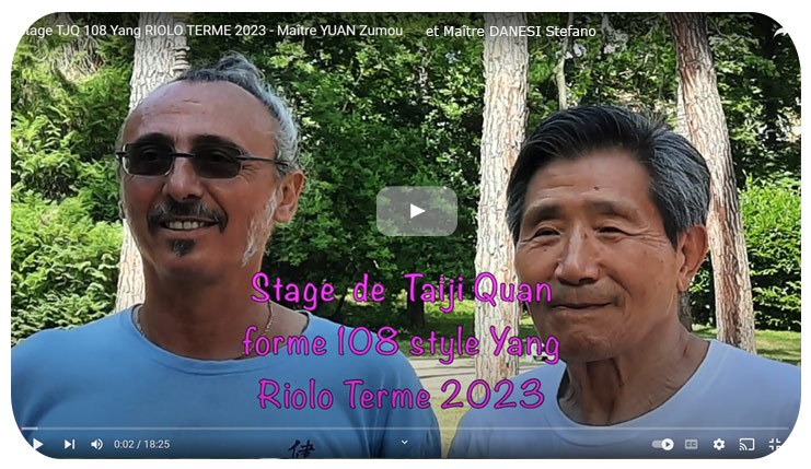 Stage de Tai Ji Quan à Riolo Terme (Italie) du 3 au 7 juillet 2023.