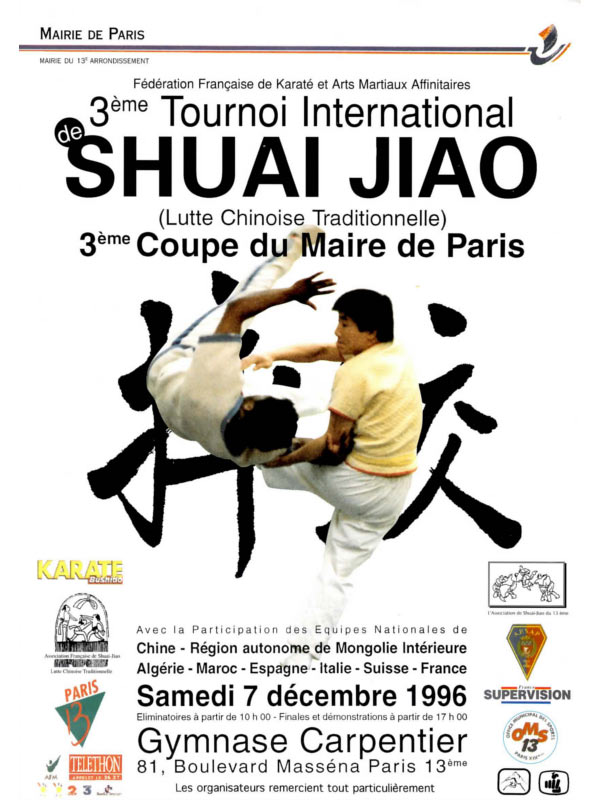 Mairie De Paris 3eme Tournoi International SHUAI JIAO et SHOU BO